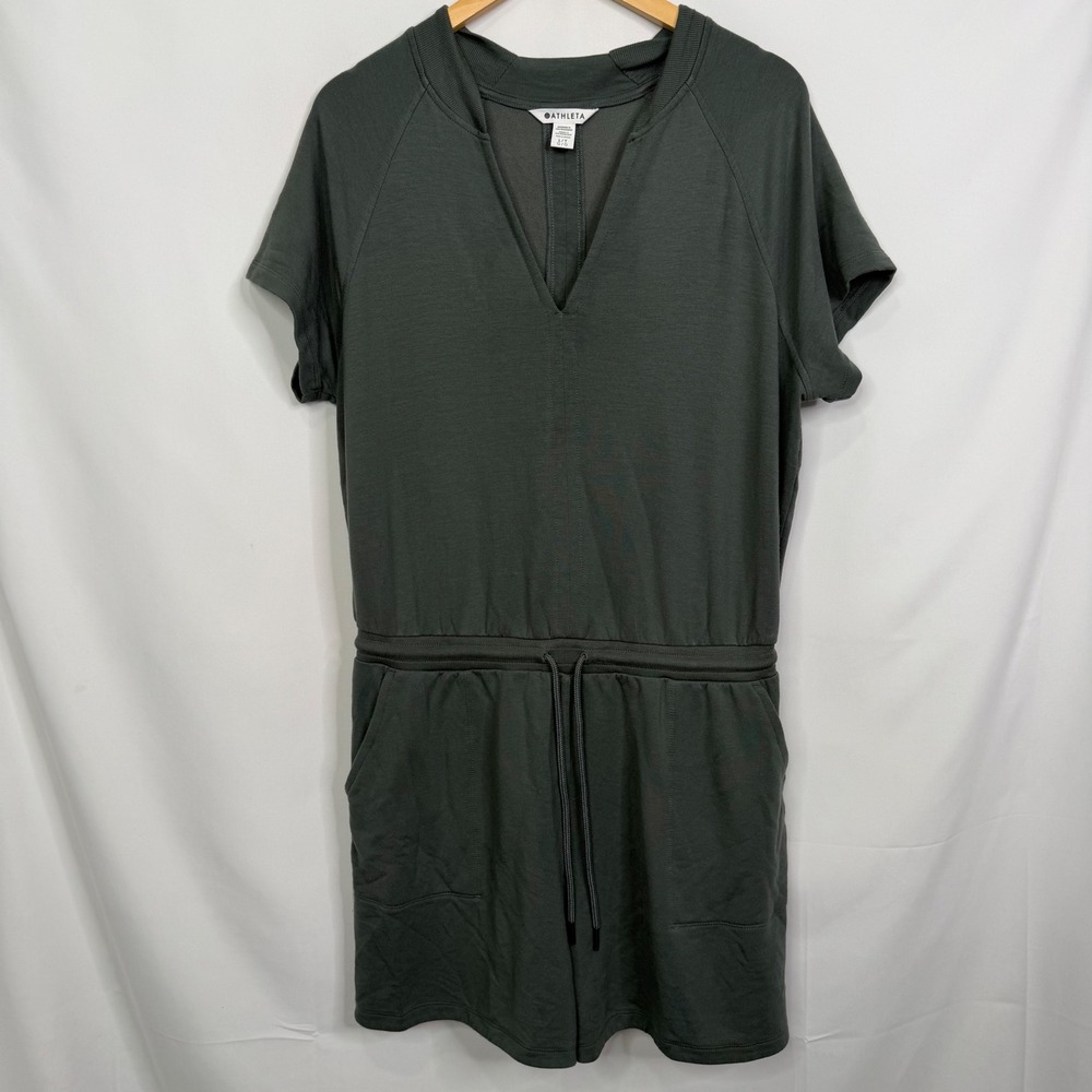 Athleta Tall Balance Romper Bali Green Size L - Picture 4 of 9